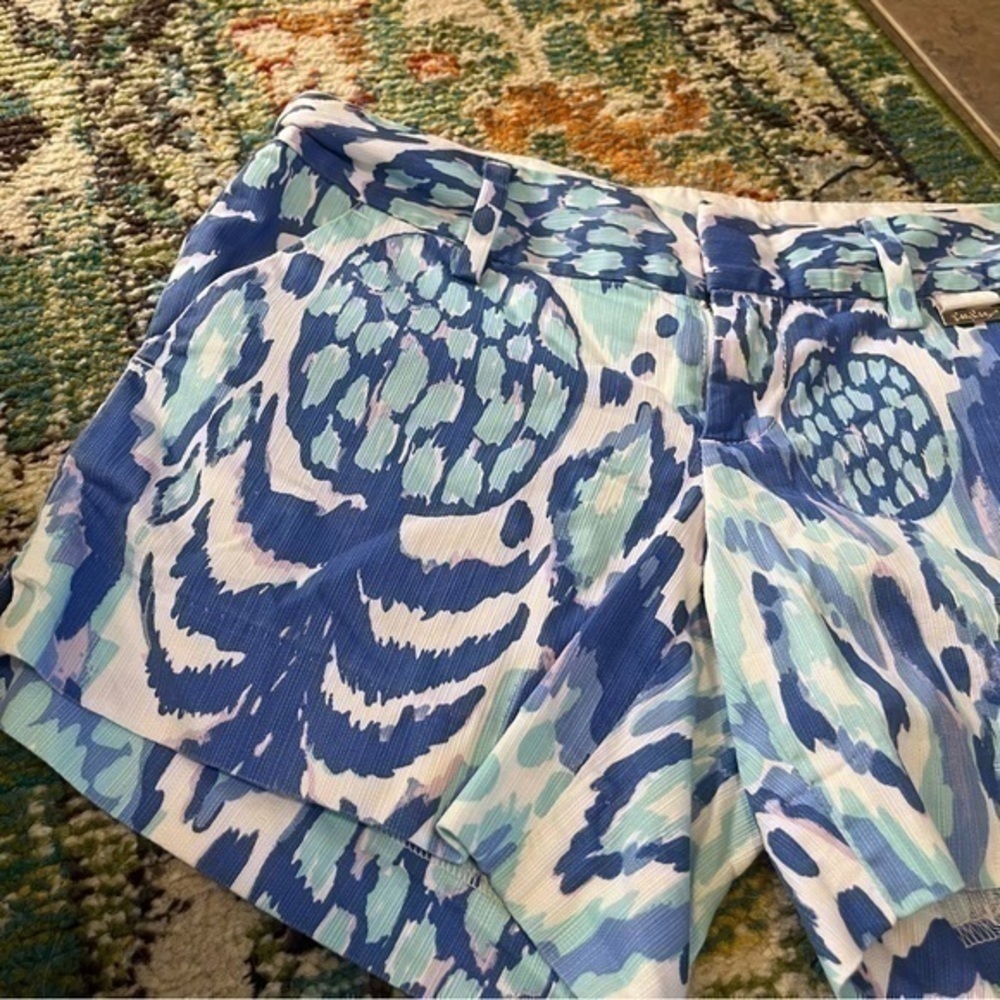 Lilly Pulitzer Callahan Blue Green Floral Print Shorts Size 00 - Picture 12 of 12